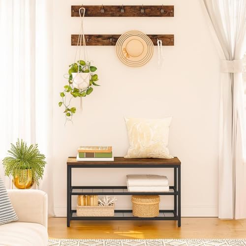 HOOBRO Hall Tree with Bench, Coat Rack Shoe Bench Set, Entryway Shoe Rack with - Image 5