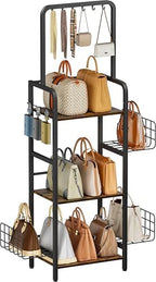 3-Tier Tall Purse Organizer Rack Stand, Bag Storage Holder by Tuohours