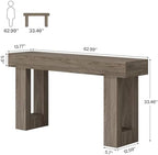 Tribesigns Farmhouse Console Table, 63-Inch Long Narrow Sofa Table Behind The - Image 2