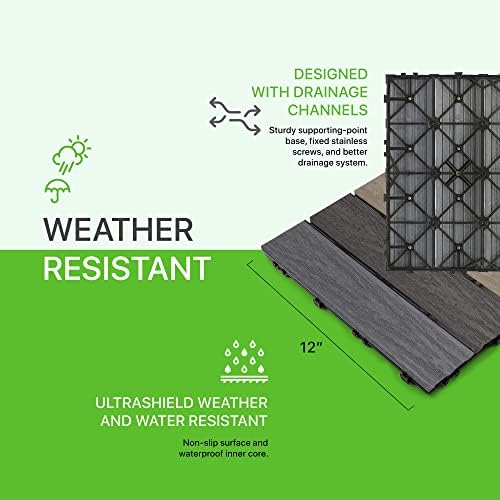NewTechWood UltraShield Naturale 1 ft. x 1 ft. Composite Deck Tiles - Image 3