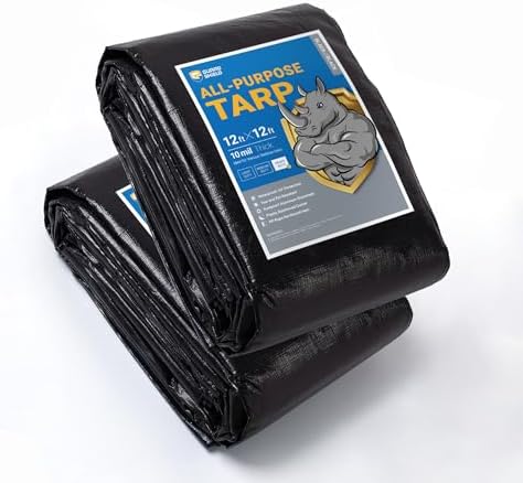 GUARD SHIELD Tarps Heavy Duty Waterproof 12x12 Feet Black Poly Tarp Cover by GUARDSHIELD