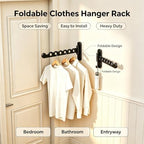 Wall Mounted Clothes Hanger Rack, Foldable Space Saving Laundry Rack - Image 4