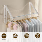 Clothes Drying Rack, Laundry Room Wall Mounted Retractable Clothes Hanger - Image 2
