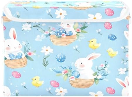 Bolaz Cute Bunny Easter Egg Pattern Storage Bins - Image 2