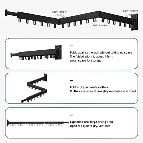 LIENAHU Clothes Drying Rack, Laundry Drying Rack, Clothes Rack Wall Mount - Image 4