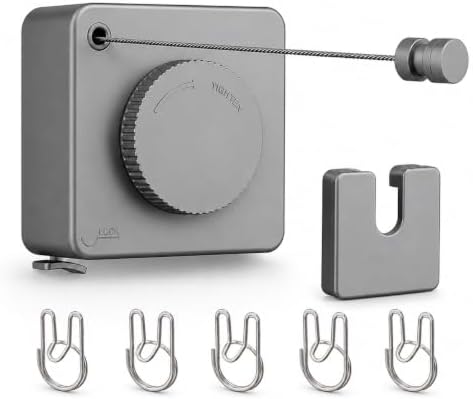 Retractable Clothesline, 15.7 FT Steel Wire, Adjustable Tension, Quick Lock by magicphoenix