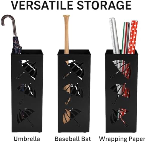 Okllen Metal Umbrella Holder, Square Umbrella Stand Rack - Image 5