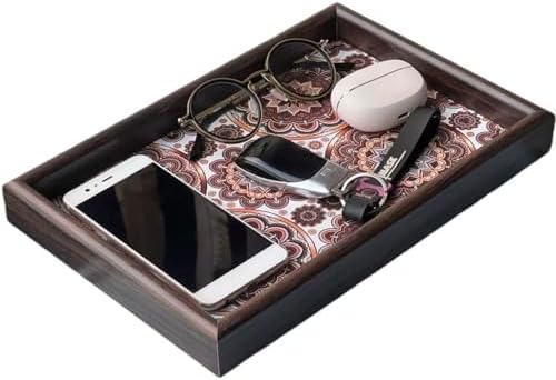 Wooden Valet Tray with Leather Base by Zosenley