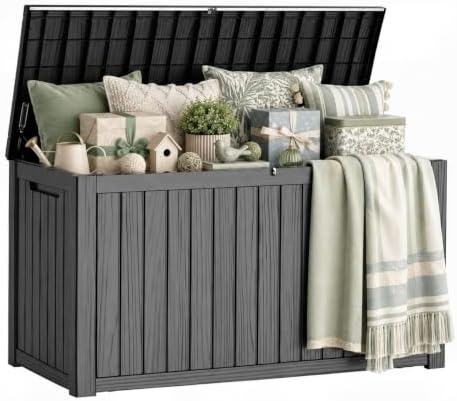 320 Gallon Outdoor Storage Box, Deck Box Waterproof, Toy Storage Bin by ATMELT