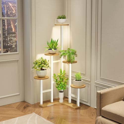 Corner Plant Stand Indoor with Grow Lights 6 Tiered Corner Plant Shelf - Image 5