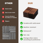 Acacia Wood Interlocking Deck Tiles 10 Pcs, Waterproof and Easy Installation - Image 6