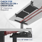 VIVO Large Clamp-on Computer Keyboard and Mouse Under Desk Slider Tray - Image 6