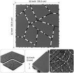 Plastic Interlocking Deck Tiles, 44 Pack, Simulated Stone Surface, Non-Slip - Image 2