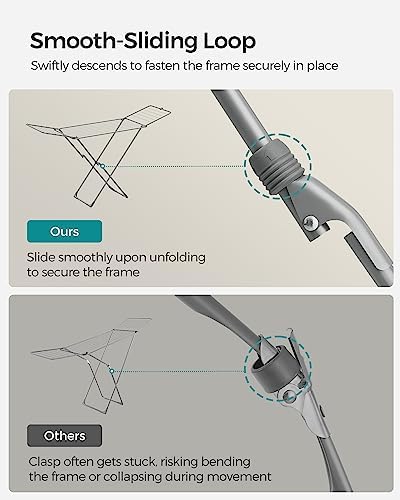 SONGMICS Clothes Drying Rack, Heavy Duty, 2 Gullwings - Image 5
