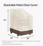 Easy-Going Outdoor Stackable Chair Cover, 1 Pack-28Wx36Dx47H inch - Image 6