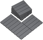 9 PCS Plastic Interlocking Deck Tiles, 11.8"x11.8" Patio Flooring by BuynowfromGreesum