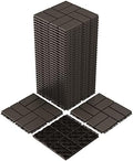 Goovilla Plastic Interlocking Deck Tiles, 36 Pack 12"x12", Dark Coffee by Goovilla