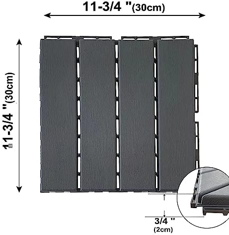 60 sq. ft Plastic Interlocking Deck Tiles, 60 Pack Patio Deck Tiles, Patio - Image 2
