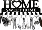 Key Holder Hooks Organizer Hanger Rack Wall Mounted Sweet Home Metal Decor by Conwithna