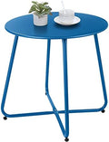 Meluvici Patio Outdoor Side Table Waterproof Round Metal Steel Small Side Table by Meluvici