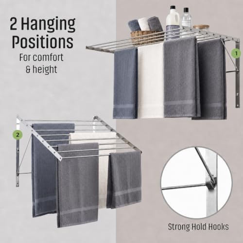 Smartsome Wall Mounted Clothes Drying Rack - Image 6