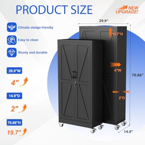 GAIOUS 71" Tall Metal Storage Cabinet - Image 2