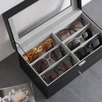 ProCase 12 Slots Sunglasses Organizer, 2 Layer Sunglass Case, Leather Eyeglass - Image 6
