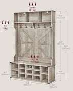 VASAGLE Hall Tree with Bench and Shoe Storage, 16 Open Compartments - Image 6
