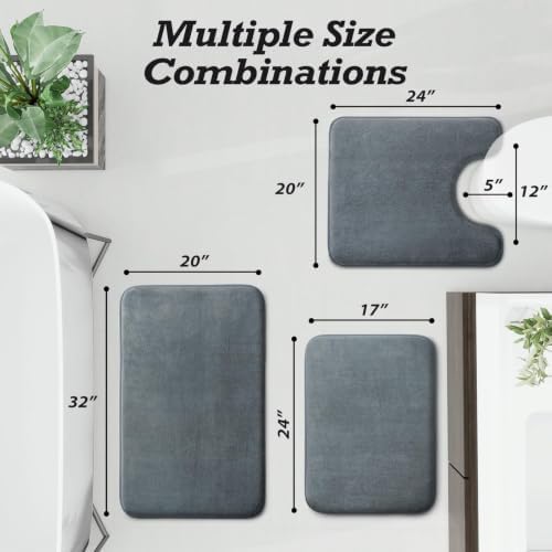 HUXMEYSON Bathroom Rugs Sets 3 Piece, Non-Slip & Quick Dry Bath Mat Set - Image 2