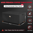 Zettum Outdoor Coffee Table Cover – Coffee Table Cover Rectangle Waterproof & - Image 2