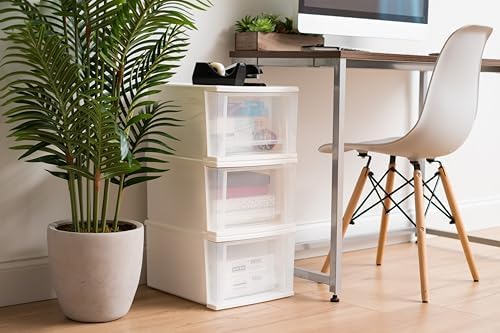 IRIS USA 4-Pack, 17 Qt. Medium Stacking Drawer Storage Organizer - Image 2