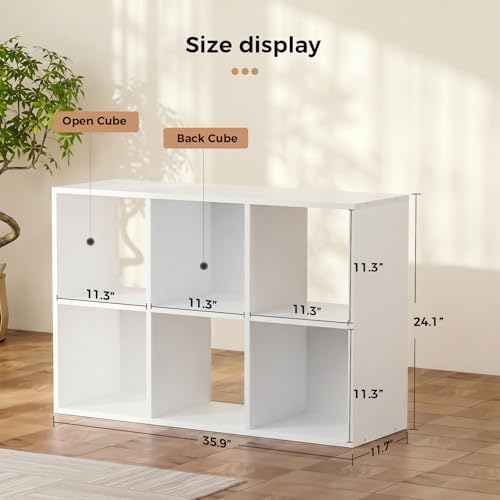 LUCKLIFE 6-Cube Storage Organizer, Modular Bookcase Shelf - Image 2