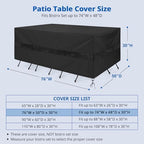 SunPatio Outdoor Rectangular Table and Chairs Set Cover - Image 2