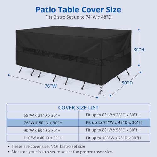 SunPatio Outdoor Rectangular Table and Chairs Set Cover - Image 2