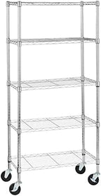 Amazon Basics 5-Shelf Adjustable, Heavy Duty Storage Shelving Unit on 4" Wheel by AmazonBasics