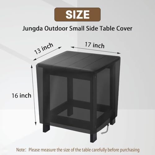 Small Outdoor Side Table Cover 17x13x16in Waterproof - Image 2