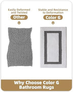 Color&Geometry White Bathroom Rugs 43x24, Extra Soft Absorbent Microfiber Bath - Image 6
