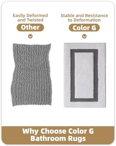 Color&Geometry White Bathroom Rugs 43x24, Extra Soft Absorbent Microfiber Bath - Image 6