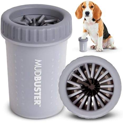 Dexas Medium MudBuster Portable Dog Paw Washer, Light Gray by Dexas