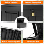 281 Gallon Outdoor Storage Box Lockable Waterproof Deck Box, Weatherproof - Image 6