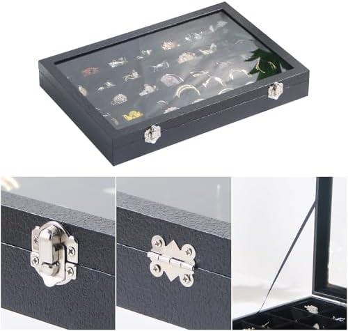 Coward Ring Earring Jewelry Organizer Box, 35 Grids Dustproof Display Holder - Image 3