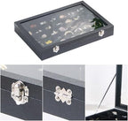 Coward Ring Earring Jewelry Organizer Box, 35 Grids Dustproof Display Holder - Image 3