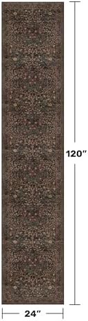 Brown Boho Washable 2x10 Hallway Runner Rug - Image 2