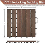 PrimeZone 54 PCS Solid Acacia Wood Interlocking Patio Deck Tiles Outdoor - Image 2