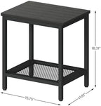 Outdoor Side Table with Storage 2-Tier Patio End Table - Image 3