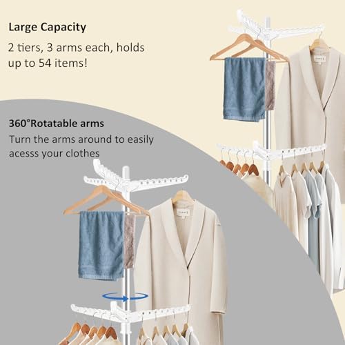 SUYU Clothes Drying Rack, Folding Clothes Drying Tree, 2 Layer - Image 4