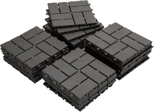 Domi Plastic Interlocking Deck Tiles, 36 Pieces One Pack, Dark Gray by domioutdoorliving
