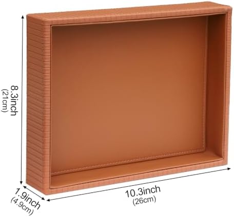 HofferRuffer Faux Leather Vanity Tray, Elegant Desktop Storage Organizer - Image 2