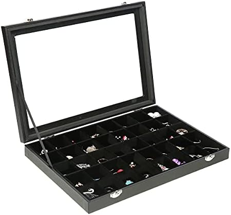 Black Velvet 40 Grid Earring Organizer Display Box - Image 4