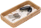 Key Basket for Entryway Table, Rattan Tray Rectangular Key Holder by Unknown